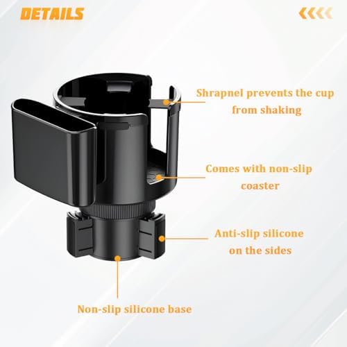 Car Cup Holder Expander, 2 in 1 Expandable Base Vehicle Cupholder Adapter - Image 4