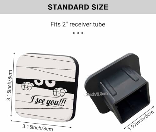 Swono Trailer Hitch Cover 2 inch Cute Mummy I See You Pattern Rubber Truck Tow - Image 2