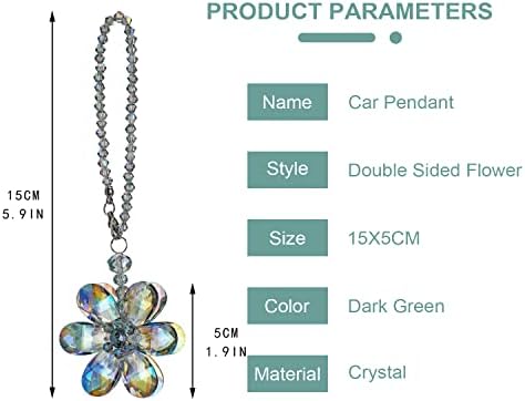 Crystal Flower Car Rear View Mirror Pendant Hanging Auto Decor - Image 5