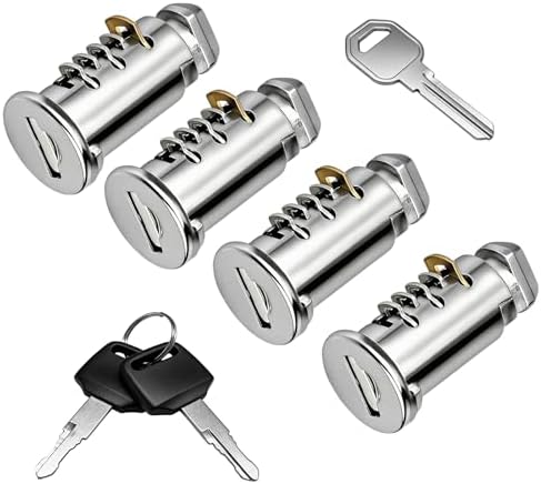 4 PCS Lock Cores, One-Key System Locking Kit Includes 1 Control Key, 2 Keys & 4 by Unknown