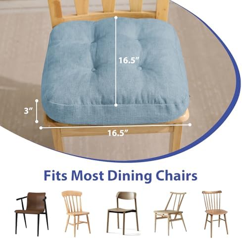 IASEAHK Memory Foam Dining Chair Cushions, 16.5"x16.5"x3.5" - Image 3