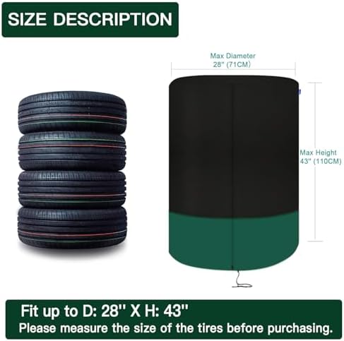 Kayme Seasonal Spare Tire Storage Cover Fit 28 Inch Tire Diameter - Image 3