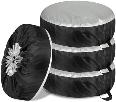 4PCS Car Tire Covers Set, Waterproof RV SUV Trailer Spare Tire Storage Bag by Unknown