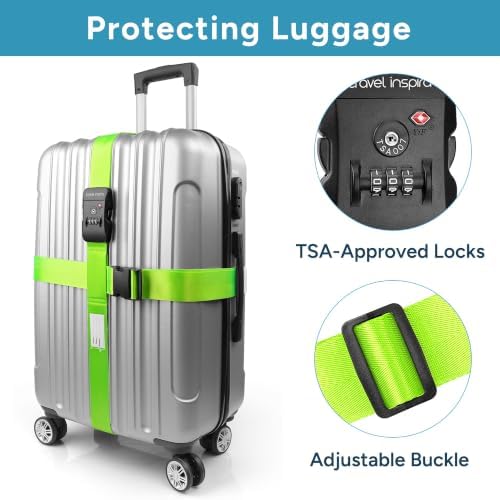 TSA Approved Luggage Straps 2 Pack Heavy Duty Suitcase Belt - Image 2