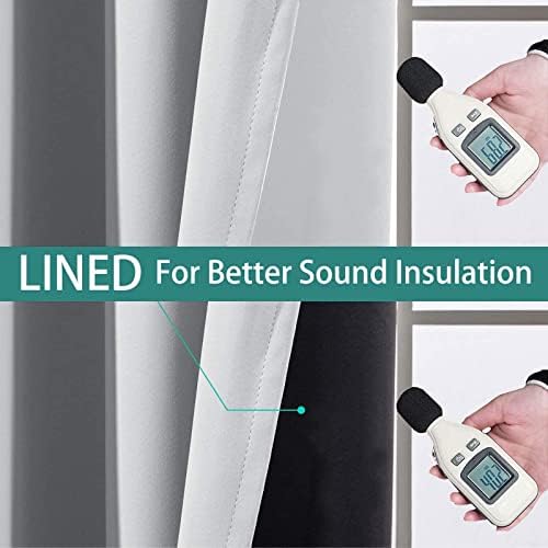 Yakamok Light Grey 100% Blackout Curtains 90 Inches Long 52" Wide 2 Panel - Image 3