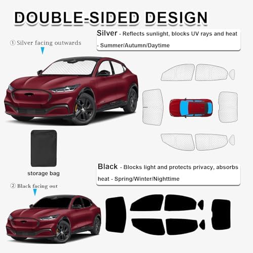 KMF Thicken Sun Shades for Ford Mustang Mach-E 2021-2025 Accessories, Custom - Image 3