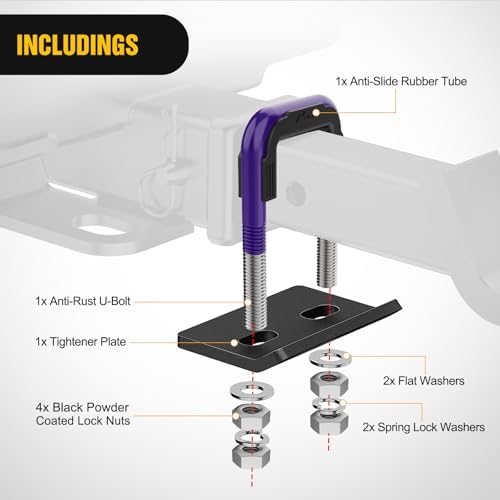 Nilight Trailer Hitch Tightener Anti-Rattle Purple U-Bolt - Image 4