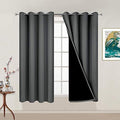 Yakamok Dark Grey 100% Blackout Curtains 54 Inches Long 52" Wide 2 Panels by Yakamok