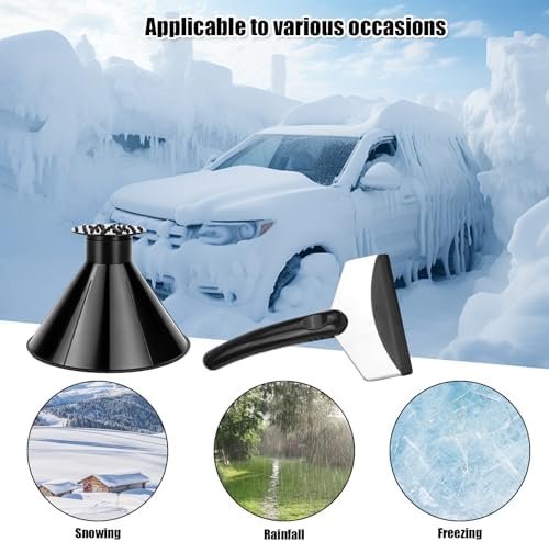 2Pcs Ice Scrapers for Car Windshield, Magical Car Ice Scraper, 2 in 1 - Image 2