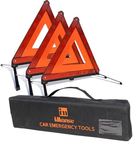 Emergency Roadside Reflective Triangles Warning Safety Kit by iMonse
