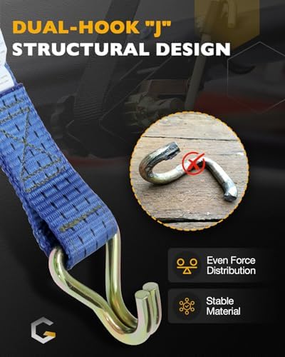 Ladder Rack Straps, Rack Ratchet Straps, Truck/Lumber/Pipe/Roof Rack Straps - Image 6