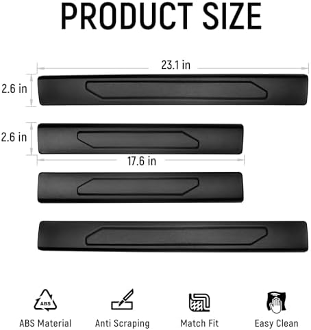 ZZEQYG 4 Pcs ABS Material Door Sill Protector Compatible - Image 3