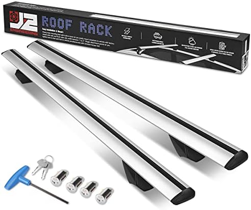 J2 Engineering J2-RR-135-WH Pair of 55" Aluminum Roof Rack Cross Bars Cargo by J2Engineering