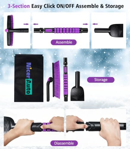 45" Extendable Snow Brush & Ice Scraper - Image 7
