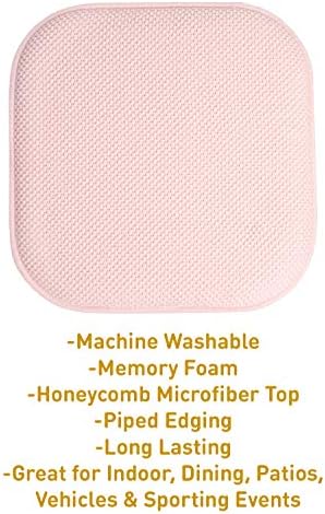 Sweet Home Collection Chair Cushion Memory Foam Pads Honeycomb Pattern Slip Non - Image 3