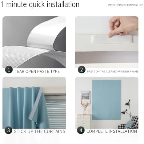 Portable Light Blocking Curtains Self-Stick Design, Removable Adhesive Window - Image 3