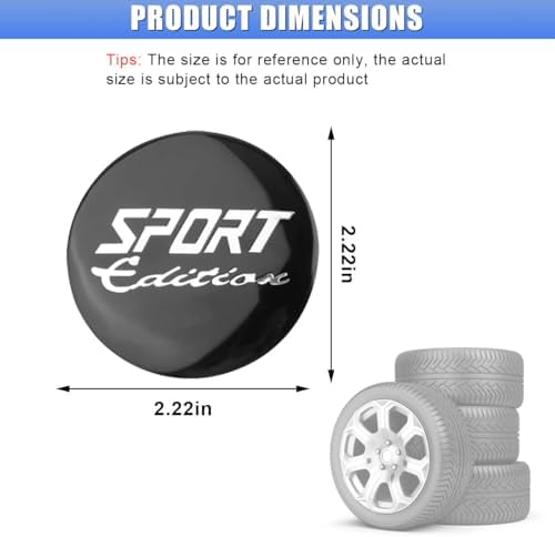 4PCS 56mm Sport Wheel Hub Center Cap Sticker - Image 2