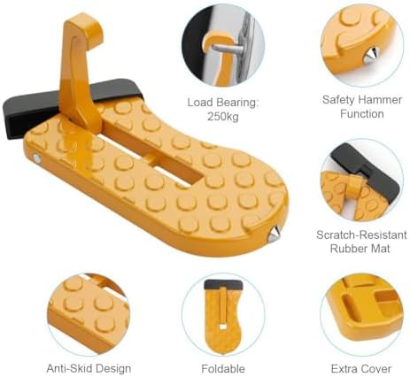 2 Pack Car Door Step with Glass Breaker Safety Hammer & Roof Rack Access - Image 5