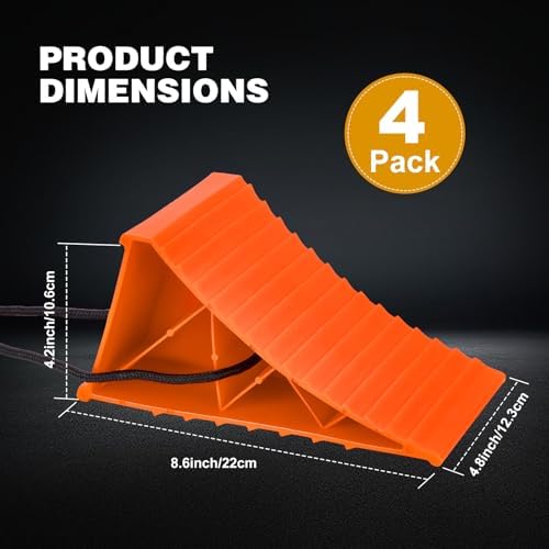 PAHTTO Wheel Chocks, 4 Pack Heavy Duty Wheel Chocks - Image 2