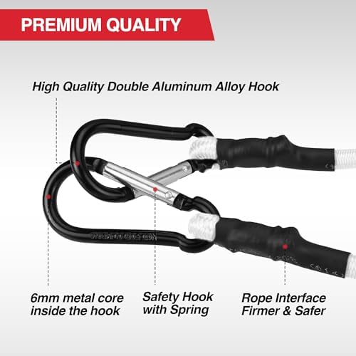 WORKPRO 24" Bungee Cords with Hooks, 4 Pack Heavy Duty Outdoor Bungee Strap - Image 6