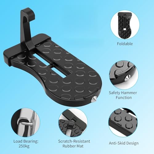Car Door Step for Roof Access, Foldable Vehicle Door Latch Step - Image 2