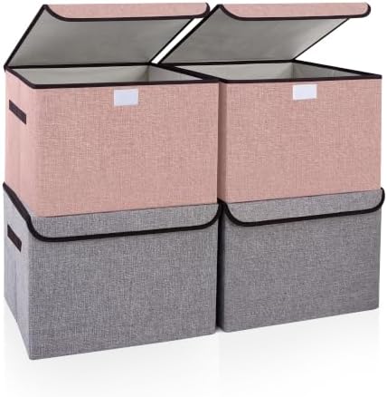 Bagnizer Linen Fabric Foldable Storage Cube Bin Organizer Basket by Bagnizer