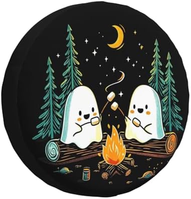 Ghost Roasting Marshmallows Spare Tire Cover Waterproof Wheel Cover 14 Inch by Unknown