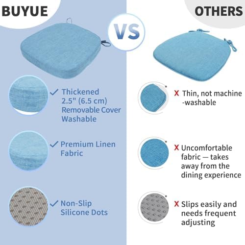 BUYUE Thickened 2.5" Dining Chair Cushions Set of 6, U-Shape High Density Foam - Image 6