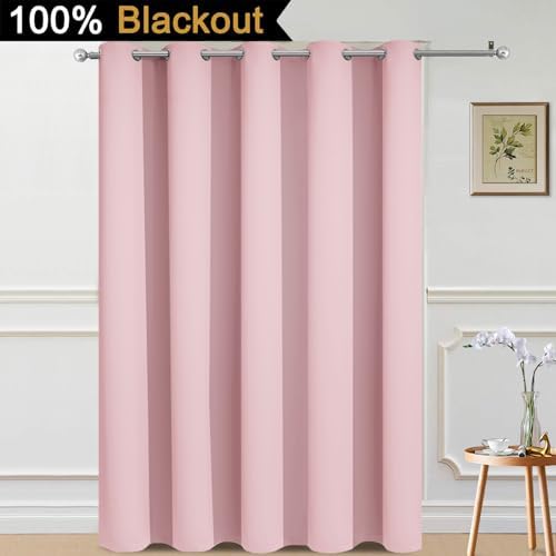 Yakamok Pink 100% Blackout Patio Door Curtain Panels W70 x L84, 1 Panel - Image 2