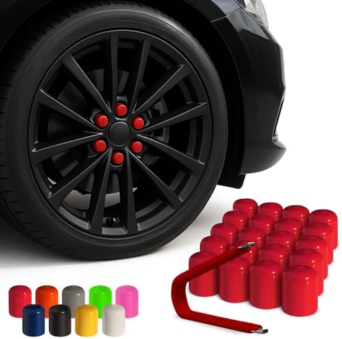 ColorLugs Vinyl Lug Nut Cover | Red | Flexible Fit Wheel Lug Nut Cap | Fits 19 by Colorlugs