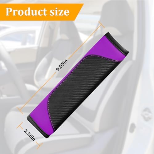 Osilly 2PCS Carbon Fiber Leather Seat Belt Shoulder Pads - Image 2