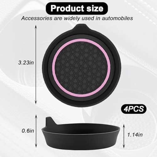 HZEL 4PCS 2.75 Inch PVC Car Cup Holder Coasters - Image 2
