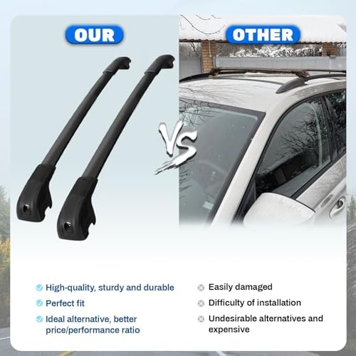 Upgraded 300LB Aluminum Roof Rack Cross Bars - Image 3