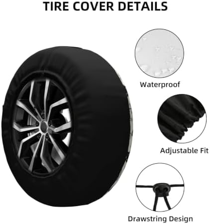 Bat Flower Spare Tire Cover Waterproof Wheel Cover 14 Inch Universal Fit - Image 5
