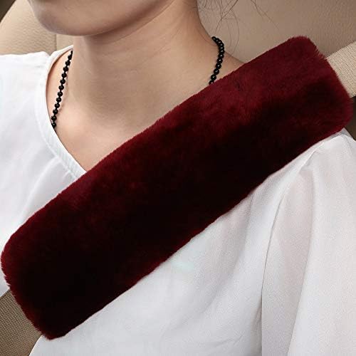 OGLAND 2 Pack Sheepskin Car Seat Belt Cover Pads | Wool Seatbelt Cushions - Image 2
