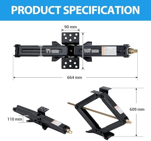 Heavy-Duty RV Stabilizer Scissor Jacks 2-Pack, 7500 LBS Capacity Each, - Image 2