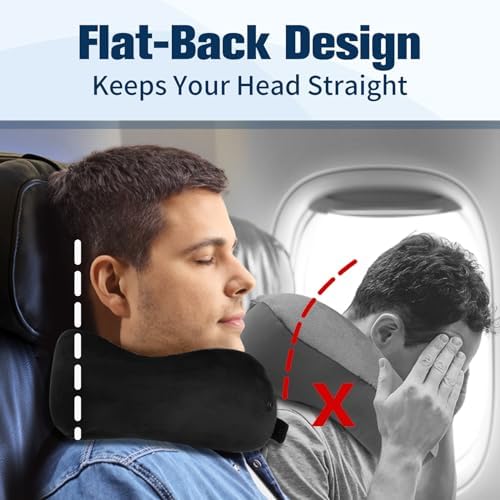 Cirorld Neck Pillow for Traveling, Travel Pillows for Airplanes Black - Image 4