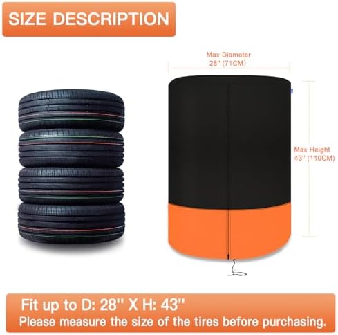Kayme Seasonal Spare Tire Storage Cover Fit 28 Inch Tire Diameter - Image 3
