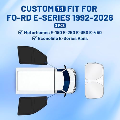 for Fo-rd E-Series 1992-2026 Front Windshield & Side Window Covers - Image 2