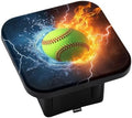 Swono Baseball Trailer Hitch Covers, Sport Softball Baseball On Fire and Water by Swono