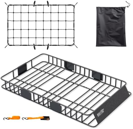 Bonnlo 250lbs Extendable Rooftop Cargo Carrier, 64 * 39 * 6inch Universal Roof by Bonnlo