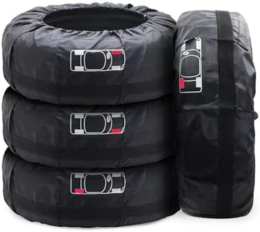 Spare Tire Cover with Handle, Seasonal Tire Totes, Portable Winter Wheel by Geloo