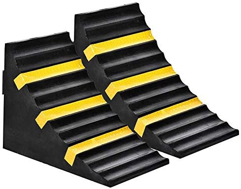 RELIANCER 2 Pack Wheel Chocks Heavy Duty Extra Large Industrial Rubber Wheel by RELIANCER