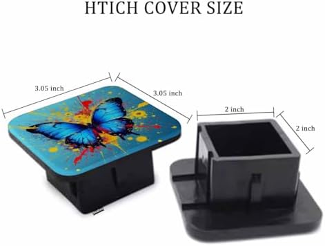 Butterfly Receiver Hitch Tube Cover Abstract Rainbow Butterfly Floral Car Rear - Image 2