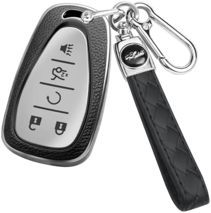 for Chevy Key Fob Cover, 5 Buttons TPU Leather Texture Key Cover by CARKEYCOVERforKERHXLE