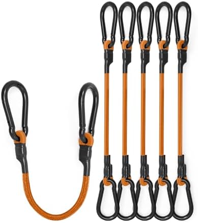 8 Pack 72" Carabiner Bungee Cords Heavy Duty Outdoor, 190 Lb Break Strength by LuckyStraps