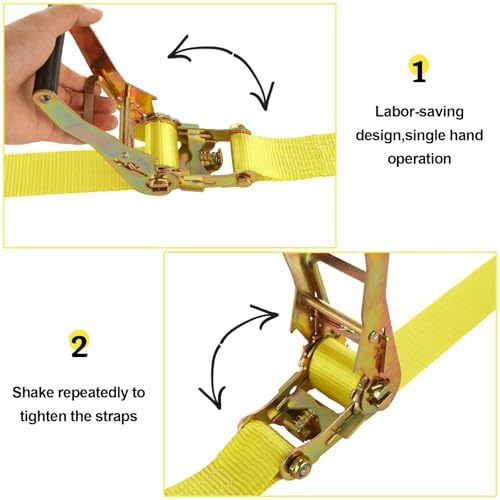 4 Pack 2 Inch Ratchet Straps Heavy Duty 20ft Tie Down Straps Ratchet - Image 5