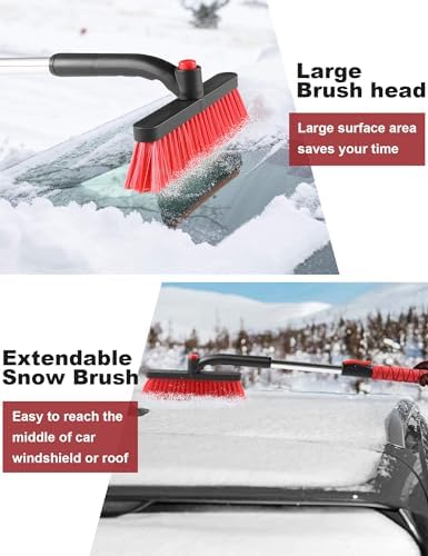 anngrowy 32" Snow Brush for Car Ice Scraper for Windshield Car Scraper Brush - Image 2