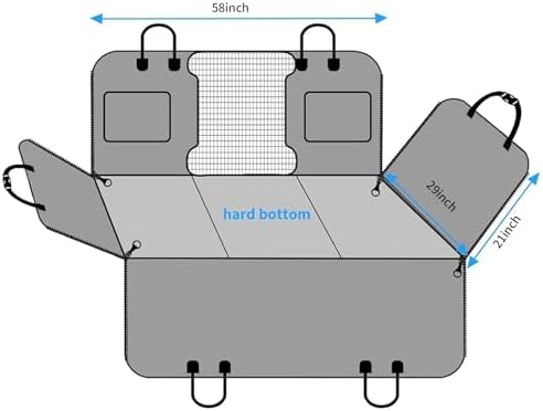 URPOWER Back Seat Extender for Dogs, Large Hard Bottom Dog Car Seat Cover - Image 5