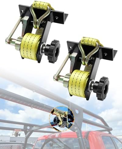 Lumber Rack Straps, Ladder Rack Ratchet Strap, 1.4" Black Square Tube Mount by Gledewen